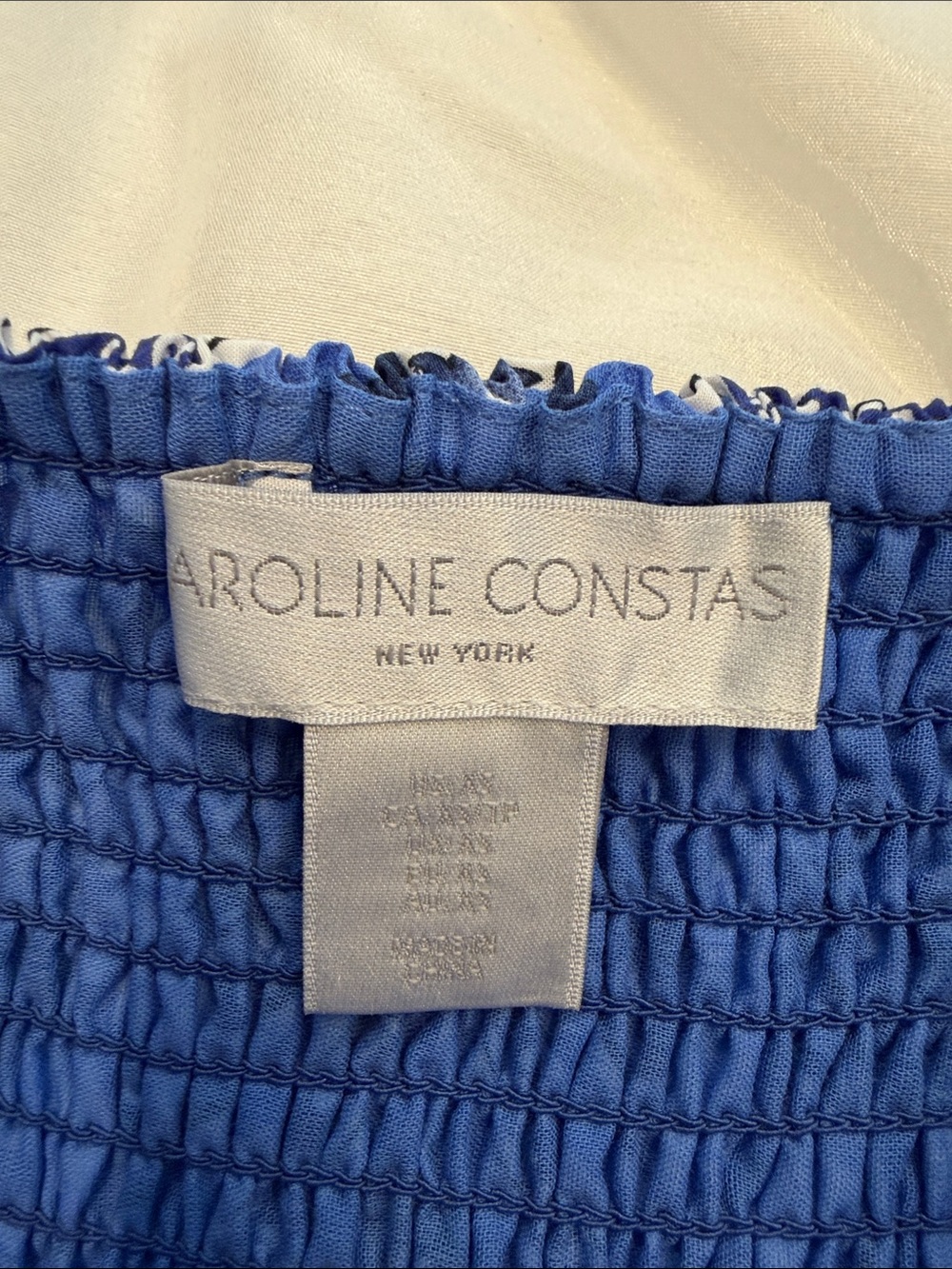 NWOT Caroline Constas Blue and White Printed Midi Sundress size XS - Picture 2 of 9